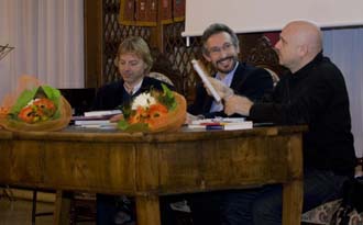 Da sinistra Federico Moro, Riccardo Petito e Tiziano Scarpa